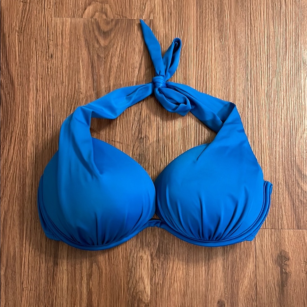 Blue Halter Bikini Top